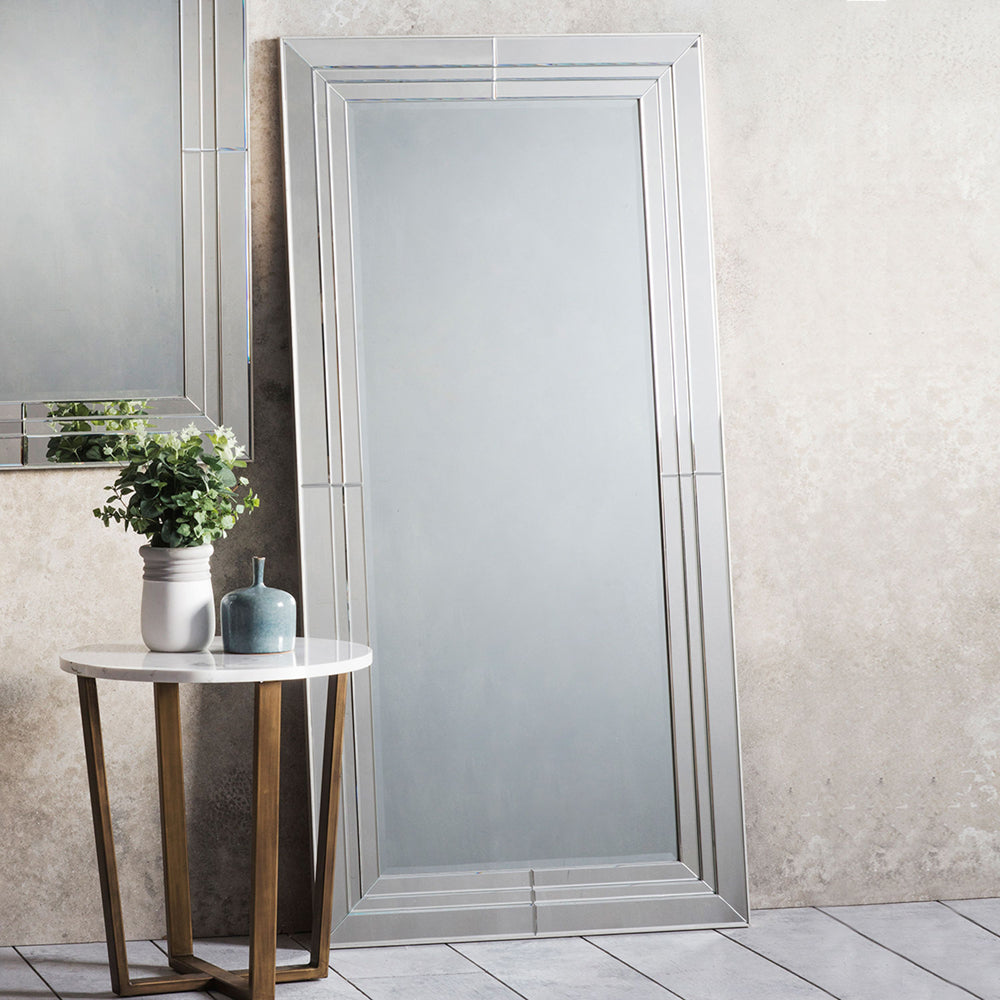 Product photograph of Gallery Interiors Knapton Leaner Mirror In Chrome from Olivia's.