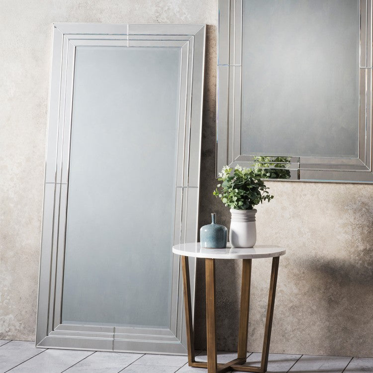 Product photograph of Gallery Interiors Knapton Leaner Mirror In Chrome from Olivia's.