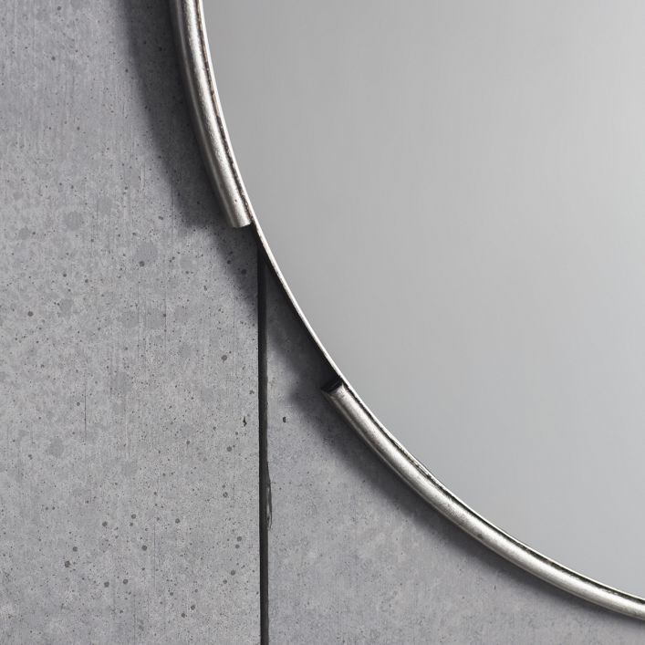 Product photograph of Gallery Interiors Fitzroy Round Mirror In Silver from Olivia's.