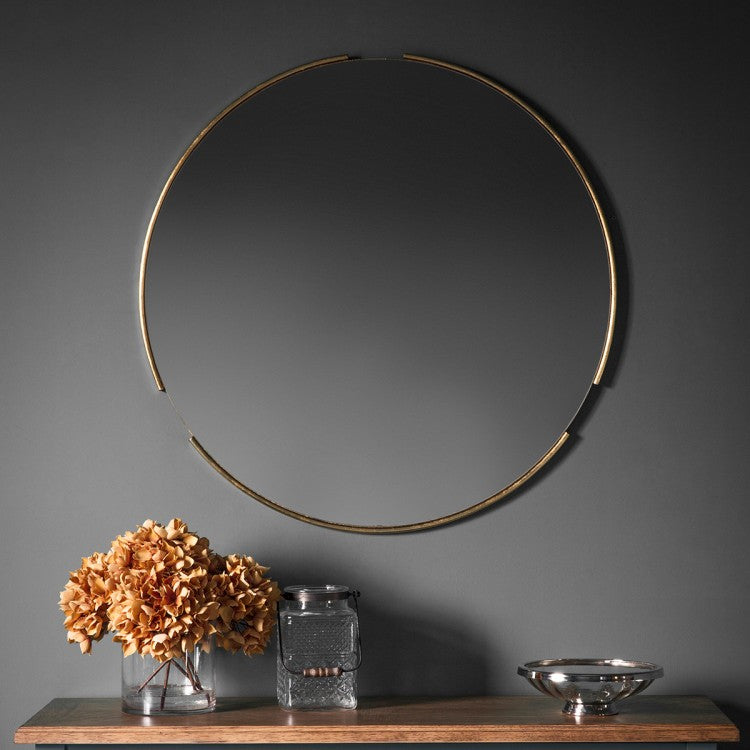 Product photograph of Gallery Interiors Fitzroy Round Mirror Gold from Olivia's