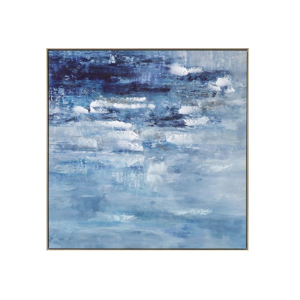 Product photograph of Gallery Interiors Pacific Sea Storm Art In Blue from Olivia's