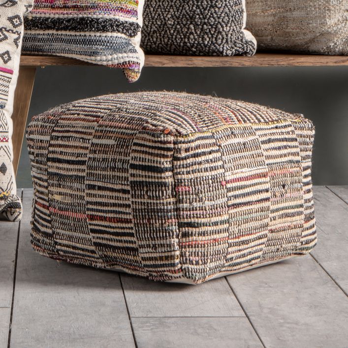 Product photograph of Gallery Interiors Alonzo Pouffe Multi from Olivia's.
