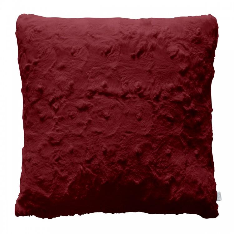 Gallery Interiors Stellan Fur Cushion Claret Outlet Claret