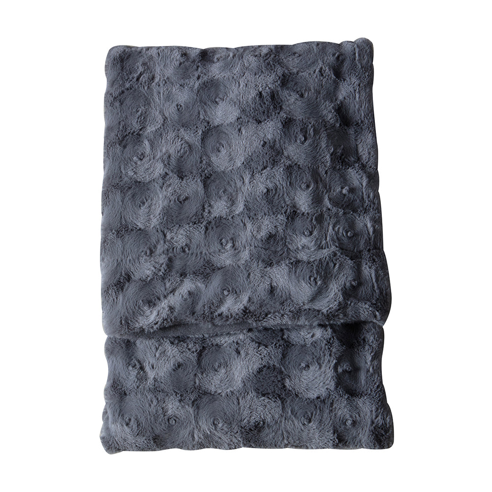 Gallery Interiors Stellan Fur Throw In Gunmetal Grey