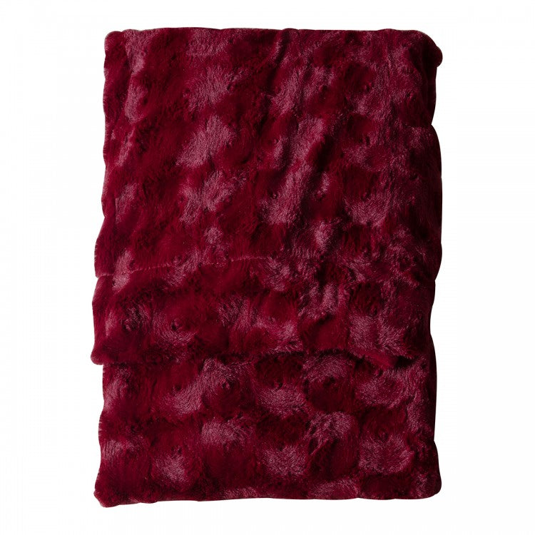 Gallery Direct Stellan Fur Throw Claret