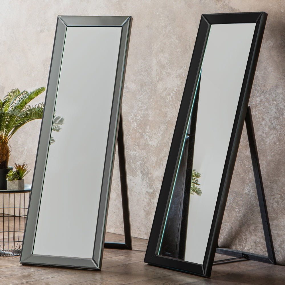Product photograph of Gallery Interiors Luna Cheval Mirror In Black from Olivia's.