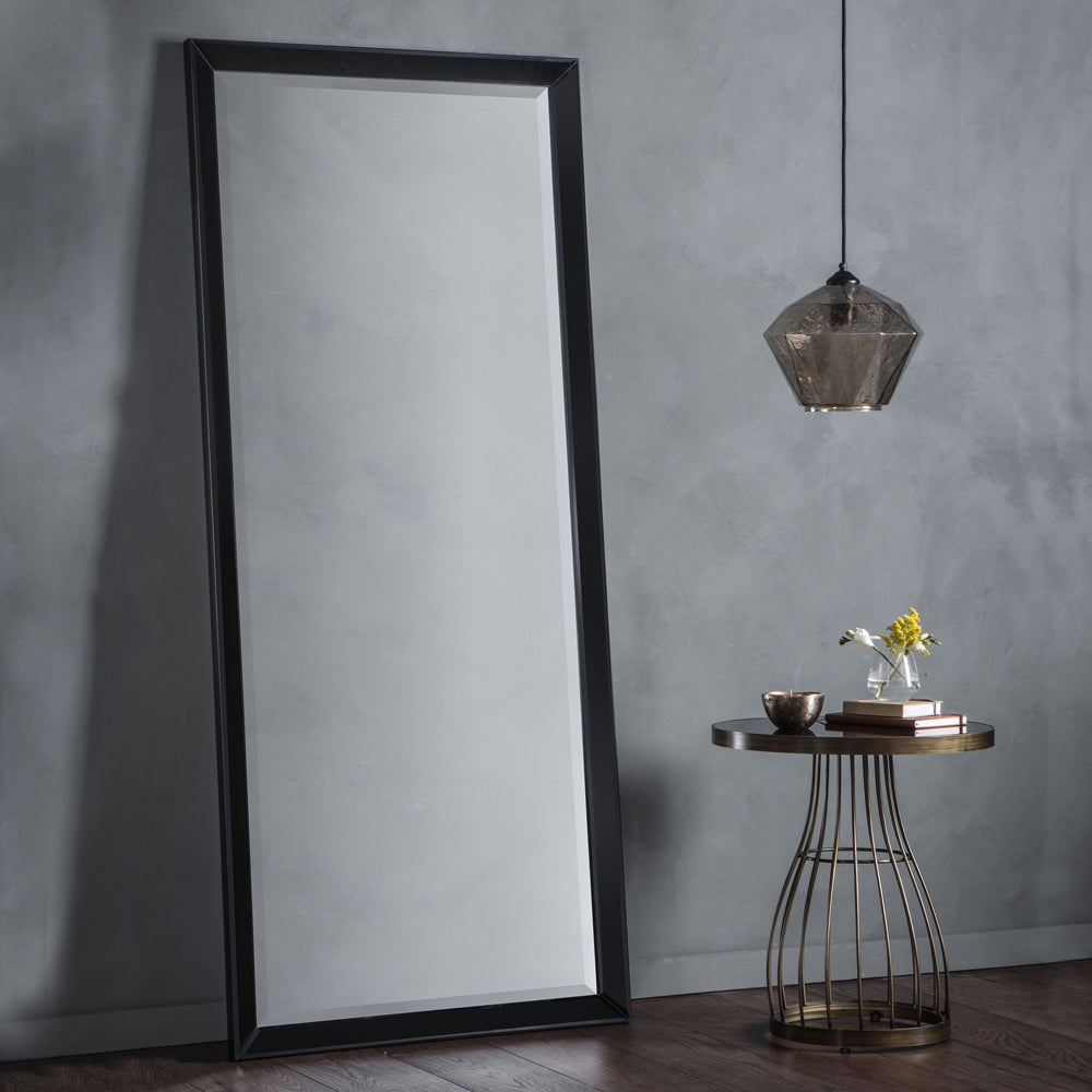 Product photograph of Gallery Interiors Luna Leaner Mirror In Black from Olivia's