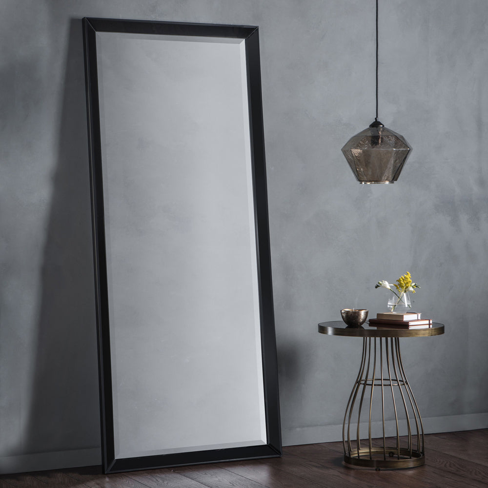 Product photograph of Gallery Interiors Luna Leaner Mirror In Black from Olivia's.