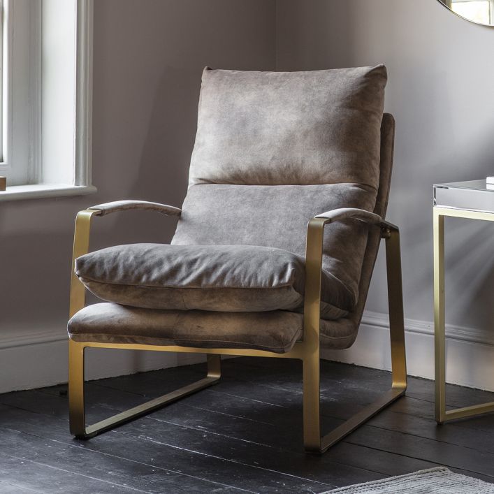 Product photograph of Gallery Interiors Fabien Mineral Occasional Chair from Olivia's.