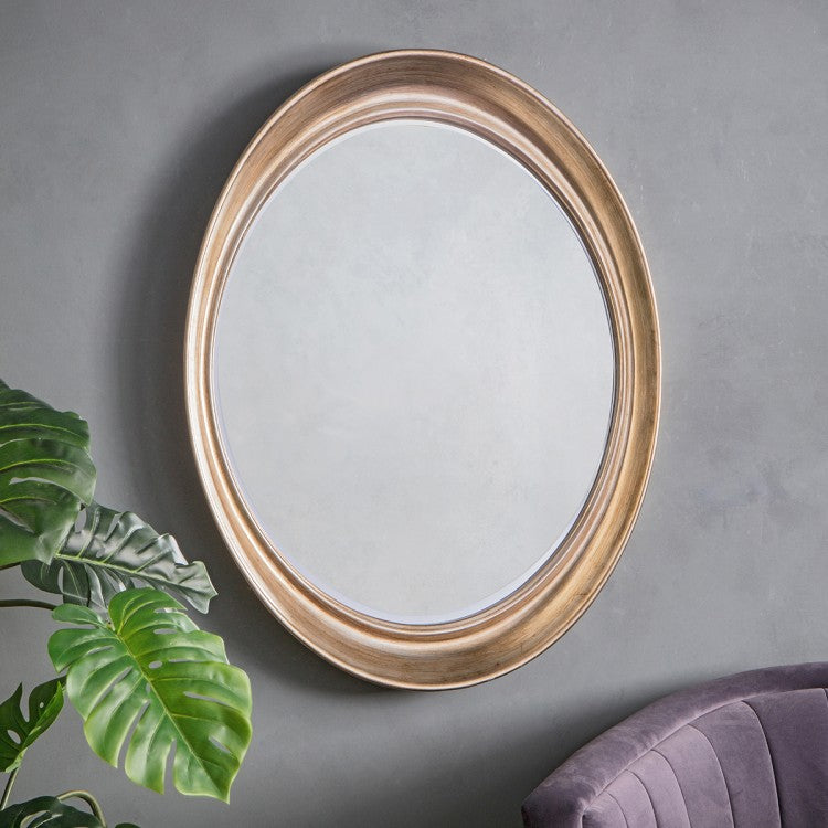 Product photograph of Gallery Interiors Fiddock Mirror In Champagne Silver from Olivia's