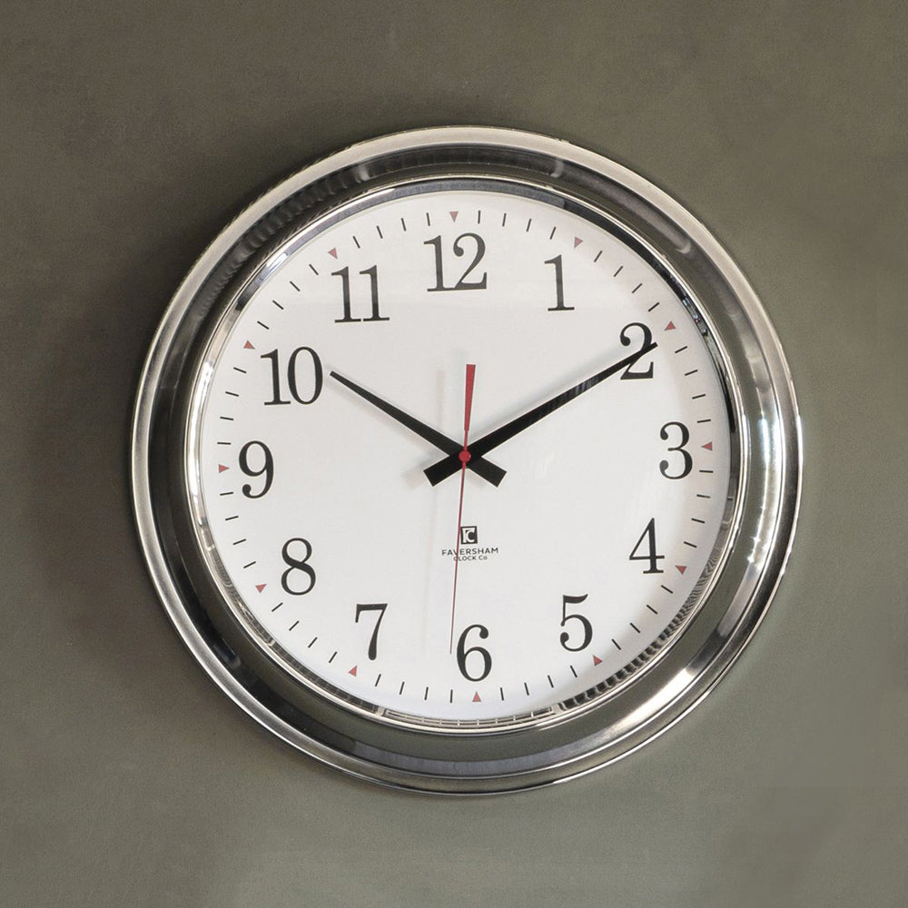 Product photograph of Gallery Interiors Winston Clock Chrome from Olivia's.