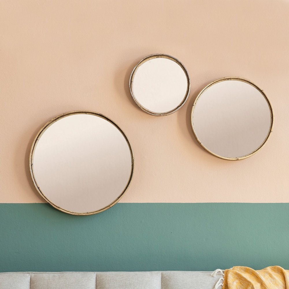 Gallery Interiors Rico Set Of 3 Mirrors Natural Outlet