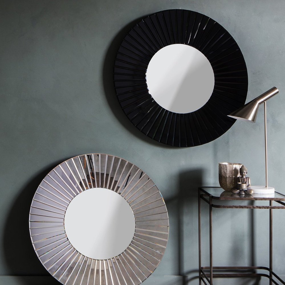 Product photograph of Gallery Interiors Faxton Mirror In Black from Olivia's.