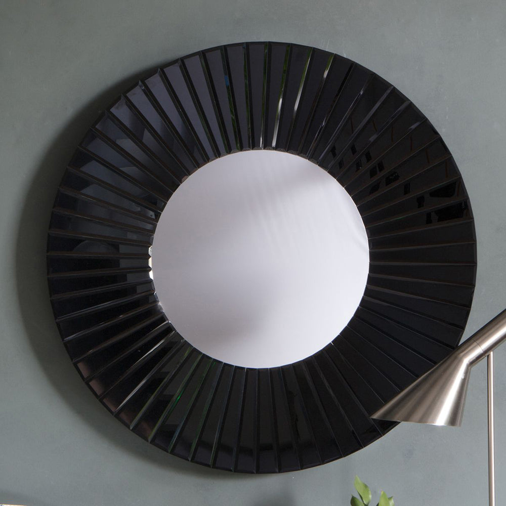 Product photograph of Gallery Interiors Faxton Mirror In Black from Olivia's.