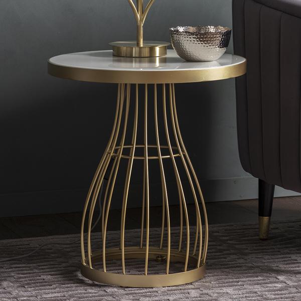 Product photograph of Gallery Interiors Southgate Side Table Champagne from Olivia's