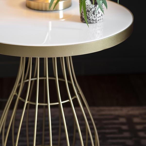 Product photograph of Gallery Interiors Southgate Side Table Champagne from Olivia's.