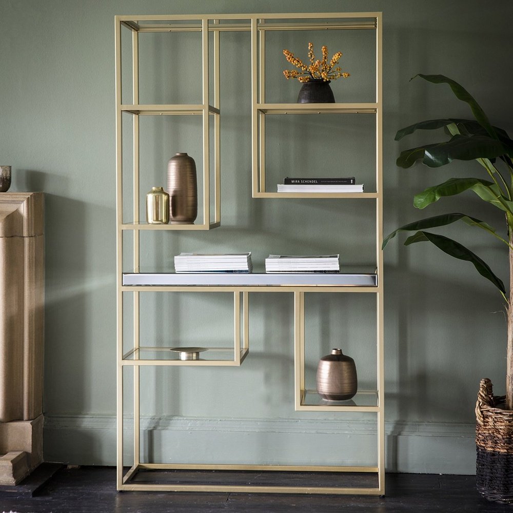 Product photograph of Gallery Interiors Pippard Open Display Unit In Champagne from Olivia's