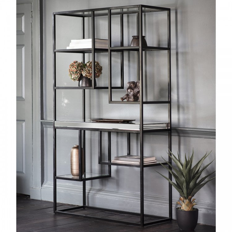 Product photograph of Gallery Interiors Pippard Open Display Unit In Black from Olivia's