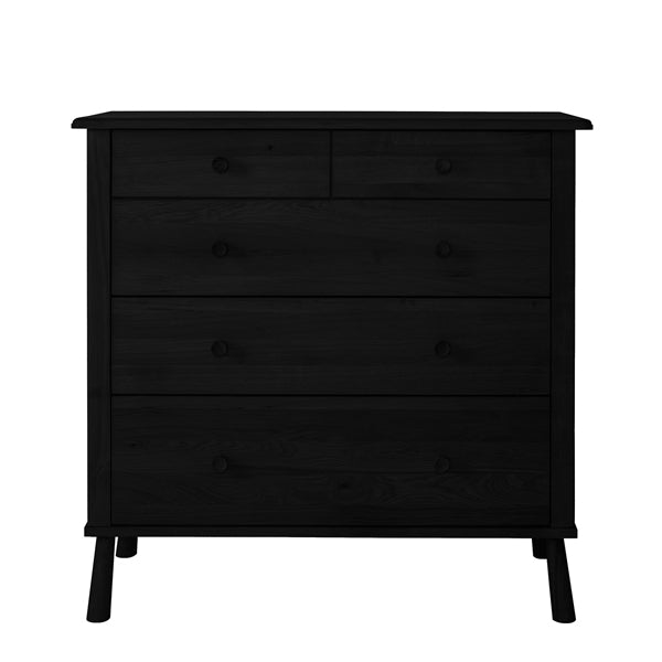 Product photograph of Gallery Interiors Wycombe 5 Drawer Chest Black from Olivia's