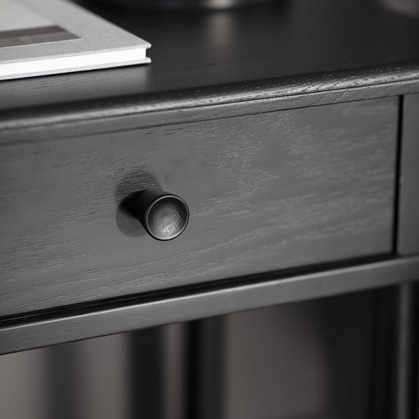 Product photograph of Gallery Interiors Wycombe 1 Drawer Bedside Black from Olivia's.