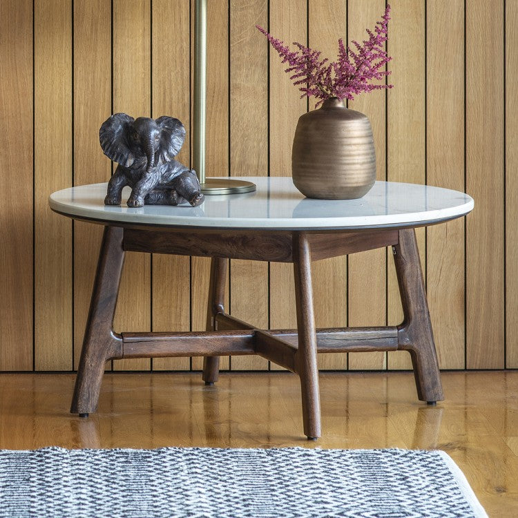 Product photograph of Gallery Interiors Barcelona Round Coffee Table from Olivia's.