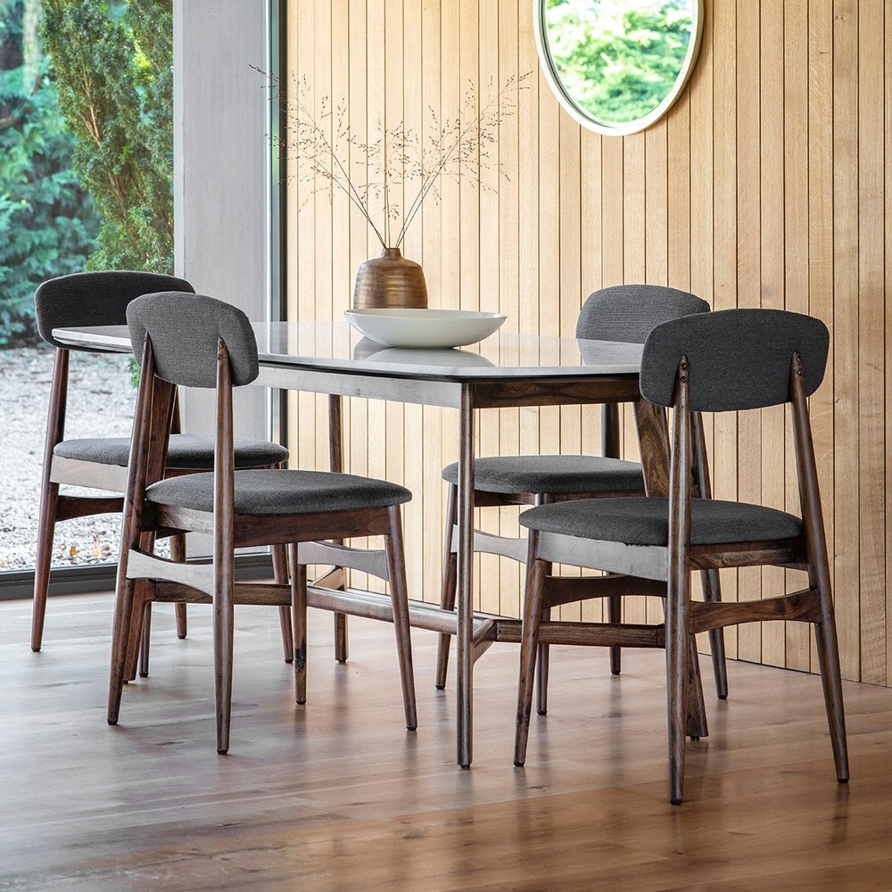 Product photograph of Gallery Interiors Set Of 2 Barcelona Grey Wood Dining Chairs from Olivia's.