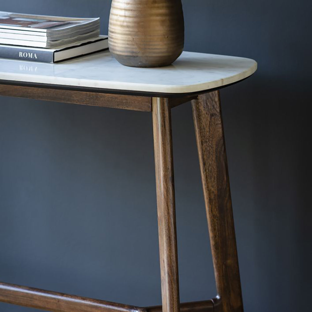 Product photograph of Gallery Interiors Barcelona Console Table With Marble Top from Olivia's.