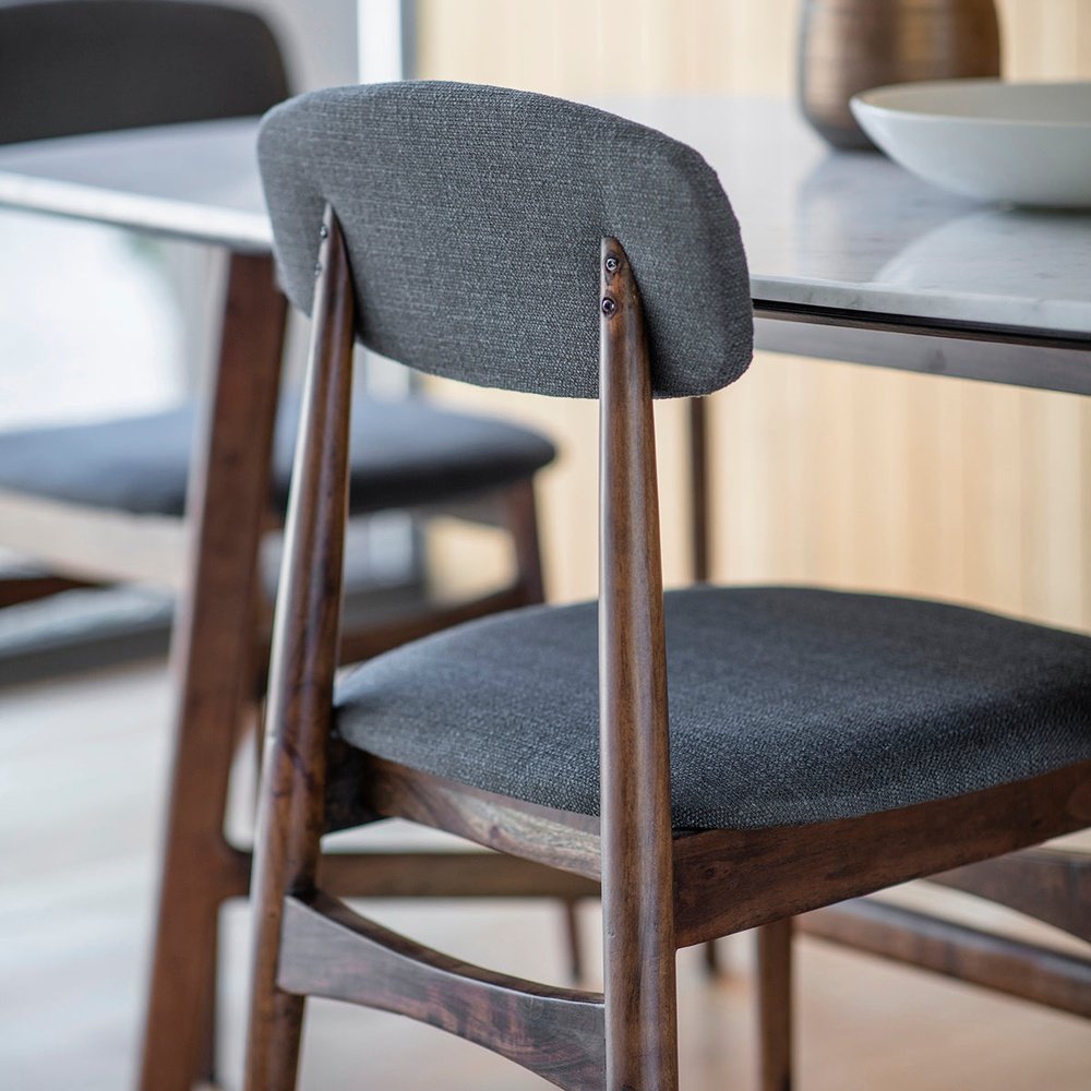 Product photograph of Gallery Interiors Set Of 2 Barcelona Grey Wood Dining Chairs from Olivia's.