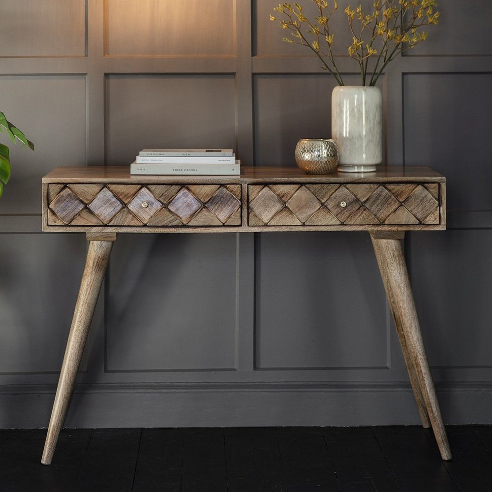 Product photograph of Gallery Interiors Tuscany Console Table Burnt Wax from Olivia's
