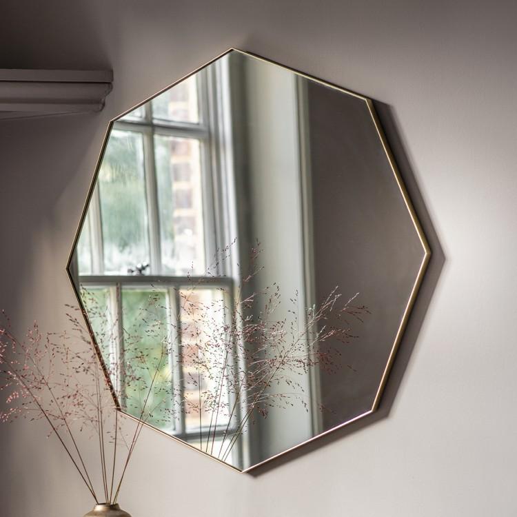 Gallery Direct Bowie Octagon Mirror Champagne Outlet