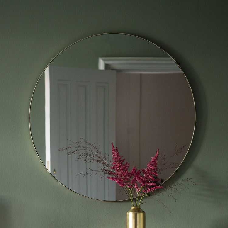 Product photograph of Gallery Interiors Bowie Round Mirror Champagne from Olivia's
