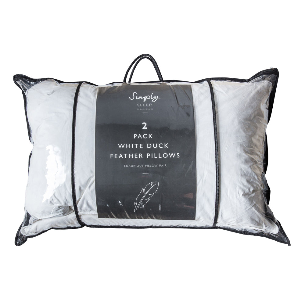 Product photograph of Gallery Interiors Set Of 2 Simply Sleep Duck Feather Pillow from Olivia's.
