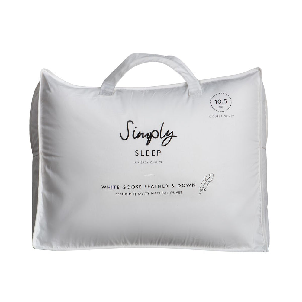 Product photograph of Gallery Interiors Simply Sleep White Goose Feather Down Duvet White Single from Olivia's.