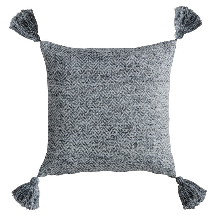 Gallery Direct Herringbone Pet Tassel Cushion Charcoal