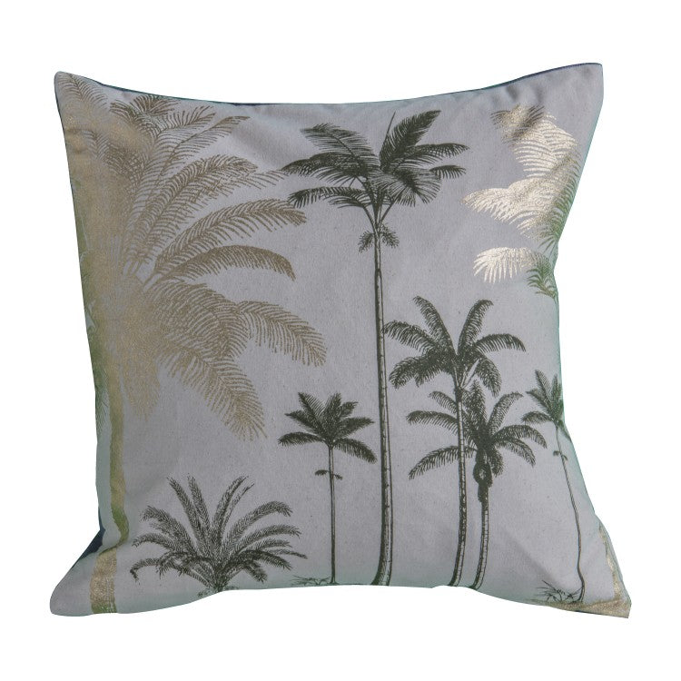 Product photograph of Gallery Interiors Palm Trees Metallic Cushion from Olivia's