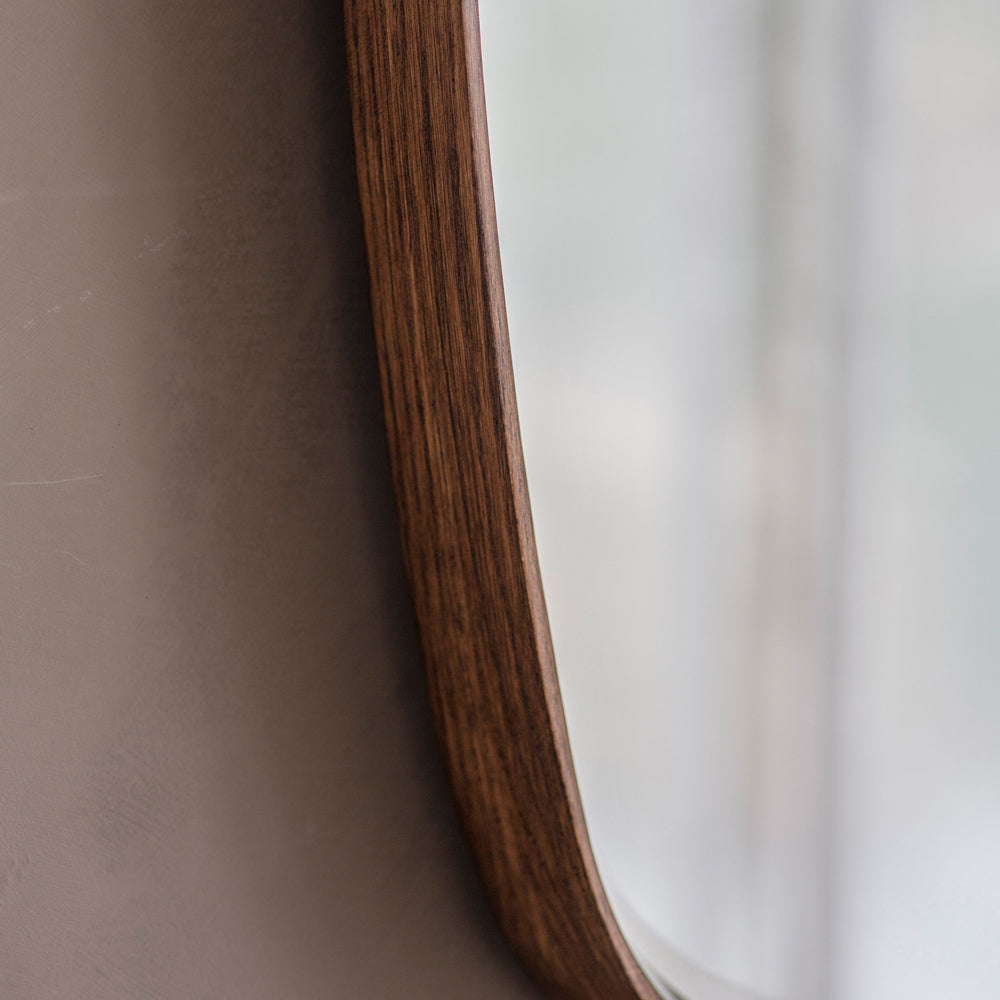 Product photograph of Gallery Interiors Keaton Oval Walnut Mirror from Olivia's.