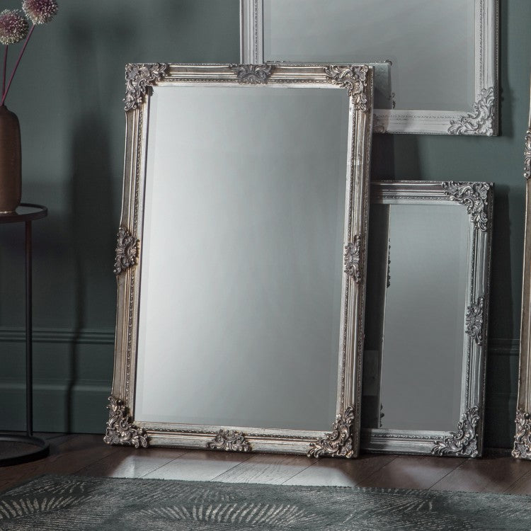 Product photograph of Gallery Interiors Fiennes Rectangle Mirror Silver from Olivia's