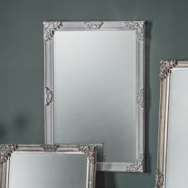 Product photograph of Gallery Interiors Fiennes Rectangle Mirror Antique White from Olivia's