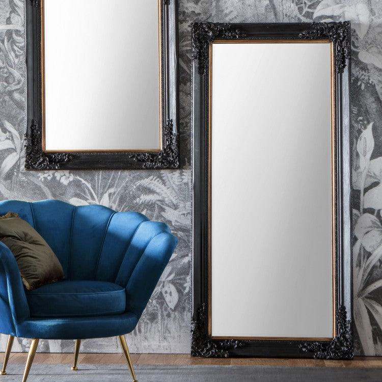 Product photograph of Gallery Interiors Harrelson Leaner Mirror In Antique Black from Olivia's.