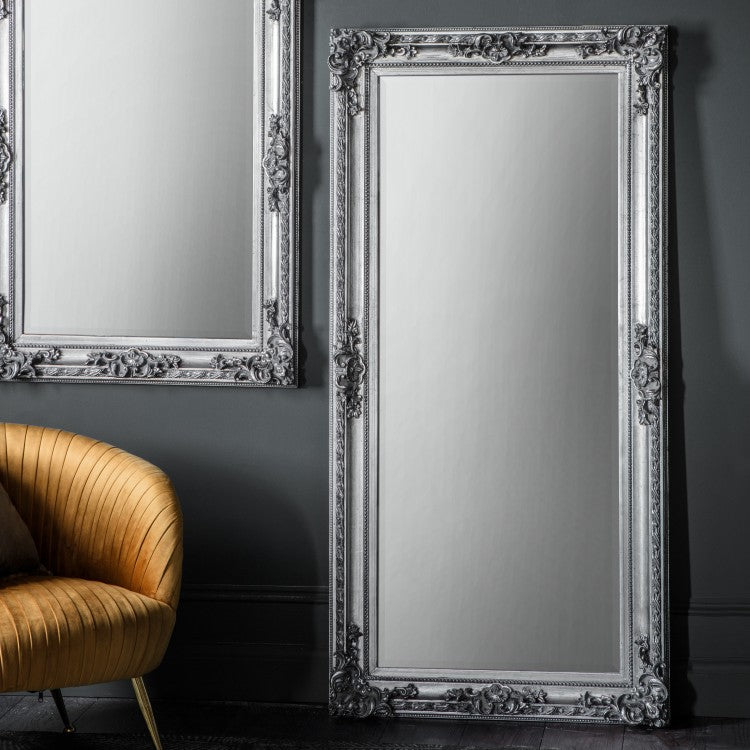 Product photograph of Gallery Interiors Altori Leaner Mirror In Silver from Olivia's