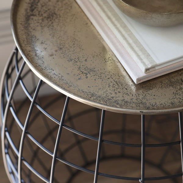 Product photograph of Gallery Interiors Rowen Antique Side Table Silver from Olivia's.
