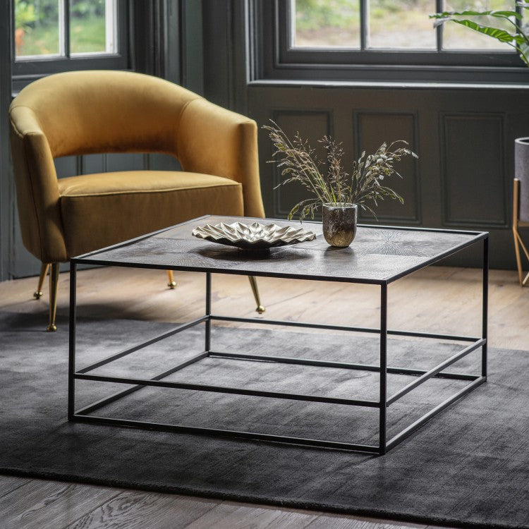 Product photograph of Gallery Interiors Hadston Coffee Table In Antique Gold from Olivia's