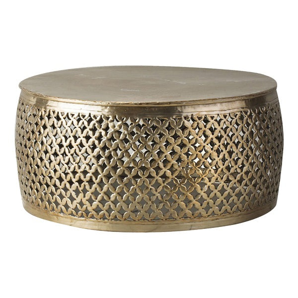 Product photograph of Gallery Interiors Khalasar Coffee Table In Light Gold from Olivia's