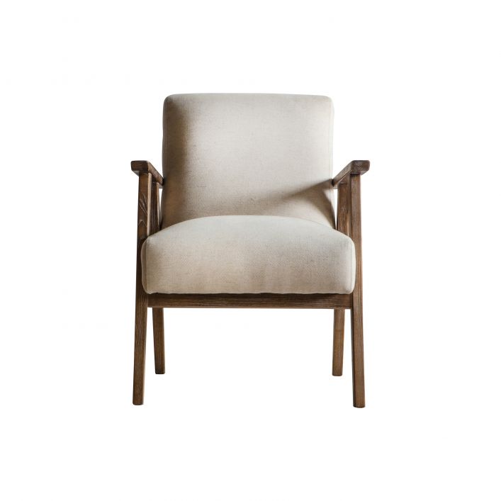 Product photograph of Gallery Interiors Neyland Natural Linen Occasional Chair Outlet from Olivia's