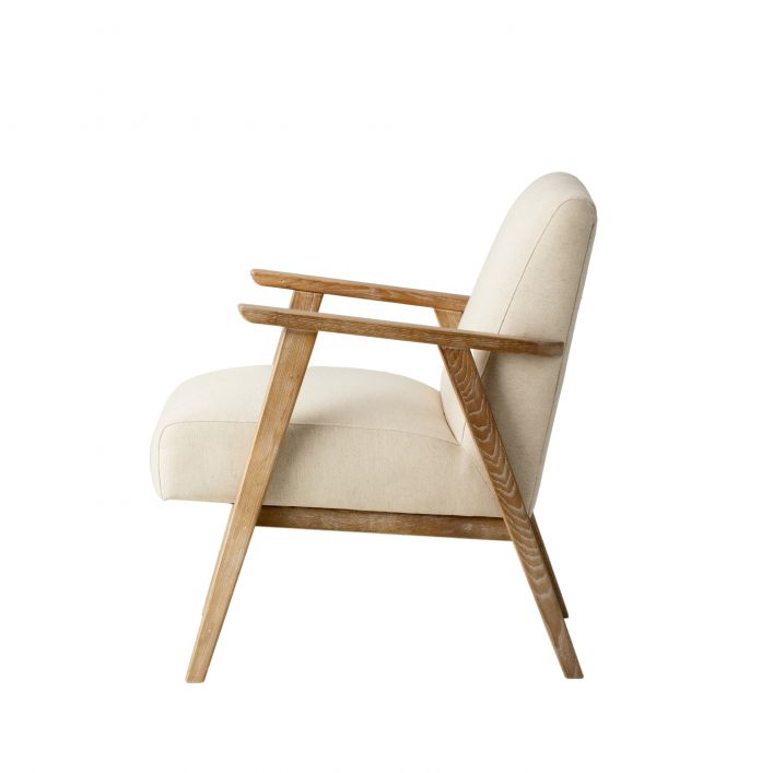 Product photograph of Gallery Interiors Neyland Natural Linen Occasional Chair Outlet from Olivia's.