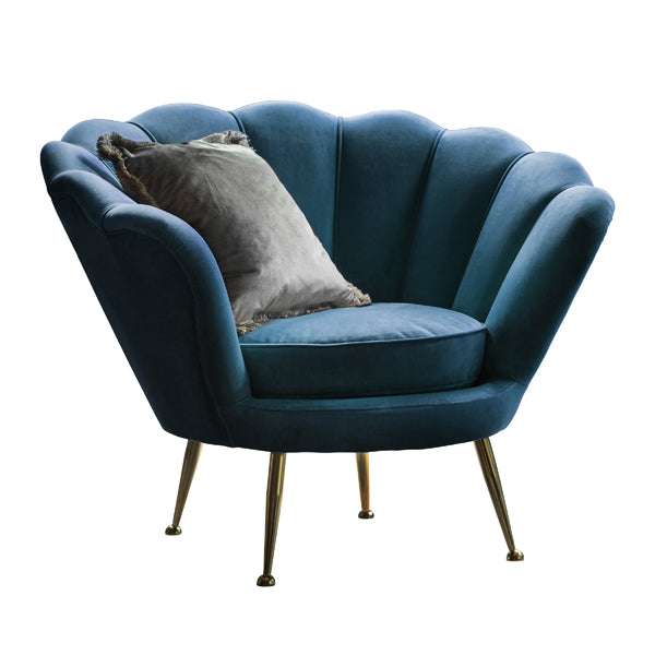 Product photograph of Gallery Interiors Rivello Occasional Chair Outlet Inky Blue from Olivia's.