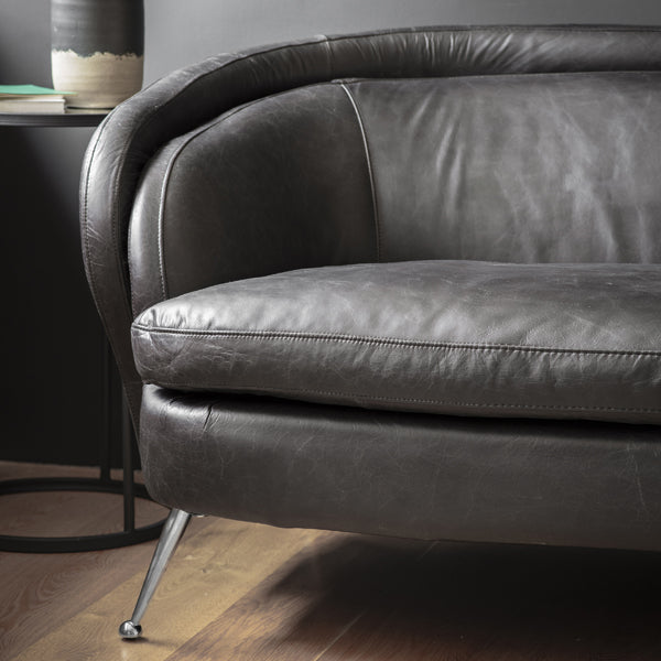 Product photograph of Gallery Interiors 3 Seater Tesoro Sofa Dark Taupe Velvet from Olivia's.
