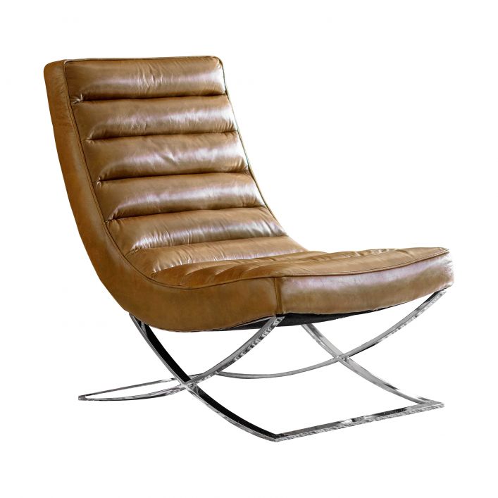 Gallery Direct Cassino Brown Leather Occasional Chair