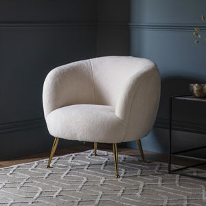 fausto white armchair