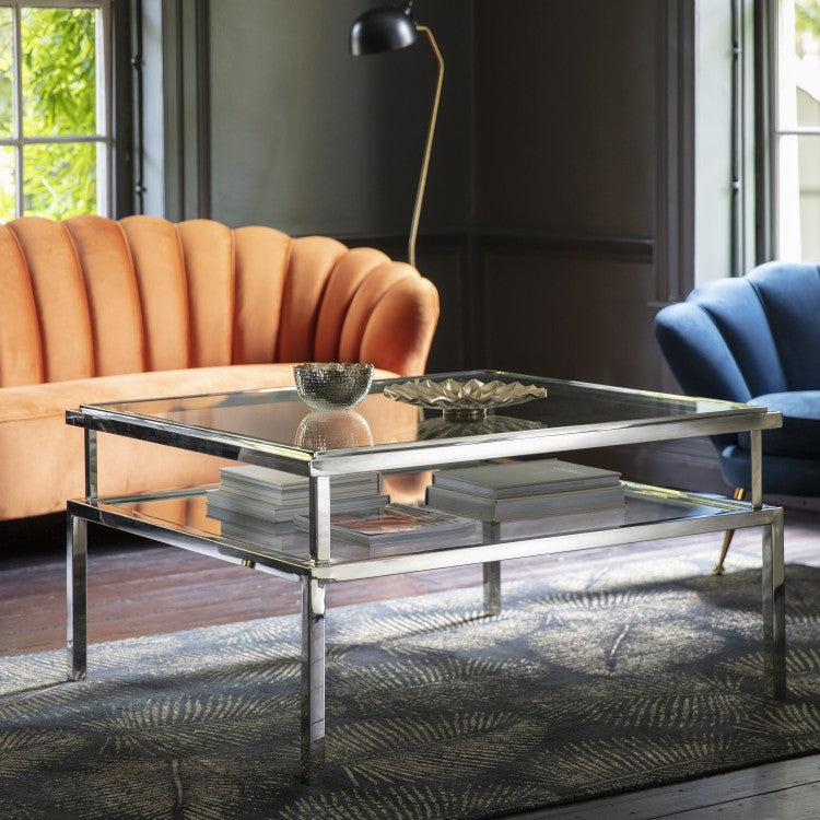 Gallery Interiors Salerno Coffee Table Silver Outlet